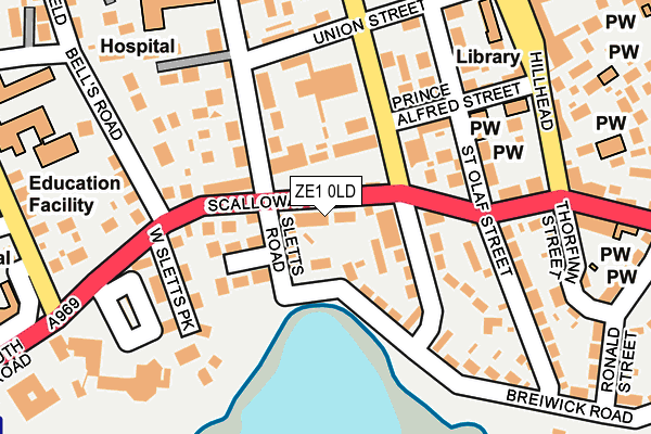 ZE1 0LD map - OS OpenMap – Local (Ordnance Survey)