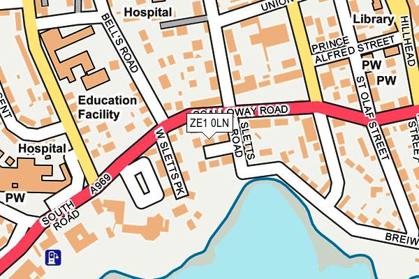 ZE1 0LN map - OS OpenMap – Local (Ordnance Survey)