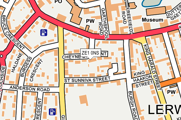 ZE1 0NS map - OS OpenMap – Local (Ordnance Survey)