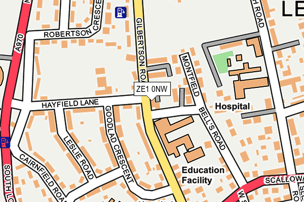 ZE1 0NW map - OS OpenMap – Local (Ordnance Survey)