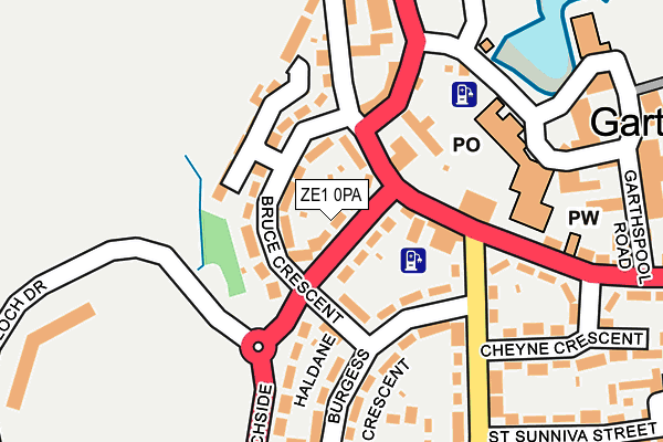 ZE1 0PA map - OS OpenMap – Local (Ordnance Survey)