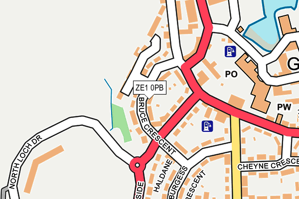 ZE1 0PB map - OS OpenMap – Local (Ordnance Survey)