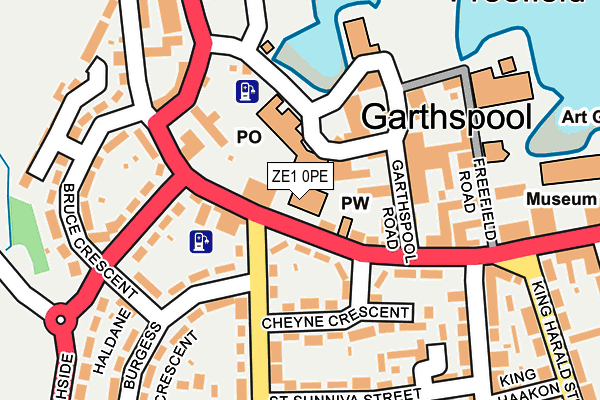 ZE1 0PE map - OS OpenMap – Local (Ordnance Survey)