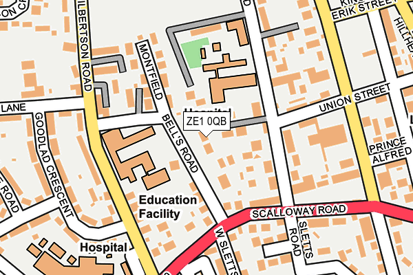 ZE1 0QB map - OS OpenMap – Local (Ordnance Survey)