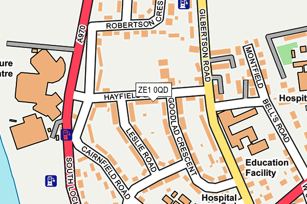 ZE1 0QD map - OS OpenMap – Local (Ordnance Survey)