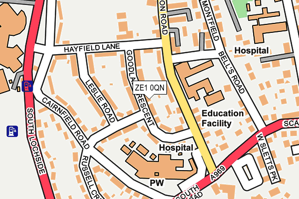 ZE1 0QN map - OS OpenMap – Local (Ordnance Survey)