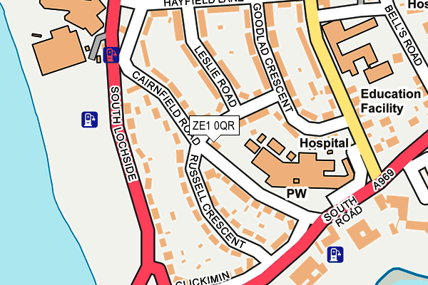 ZE1 0QR map - OS OpenMap – Local (Ordnance Survey)