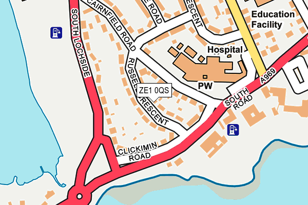 ZE1 0QS map - OS OpenMap – Local (Ordnance Survey)