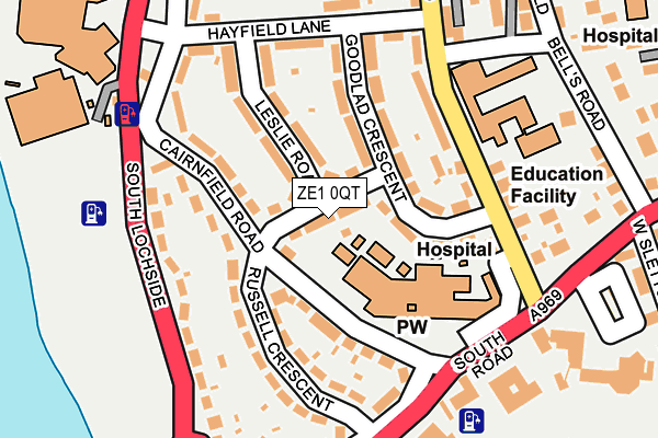 ZE1 0QT map - OS OpenMap – Local (Ordnance Survey)