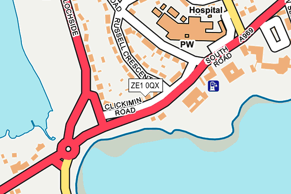 ZE1 0QX map - OS OpenMap – Local (Ordnance Survey)
