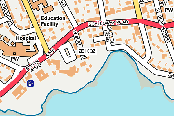 ZE1 0QZ map - OS OpenMap – Local (Ordnance Survey)