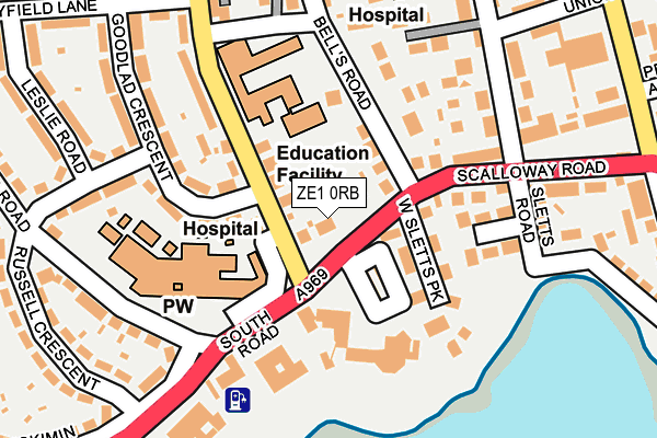 ZE1 0RB map - OS OpenMap – Local (Ordnance Survey)