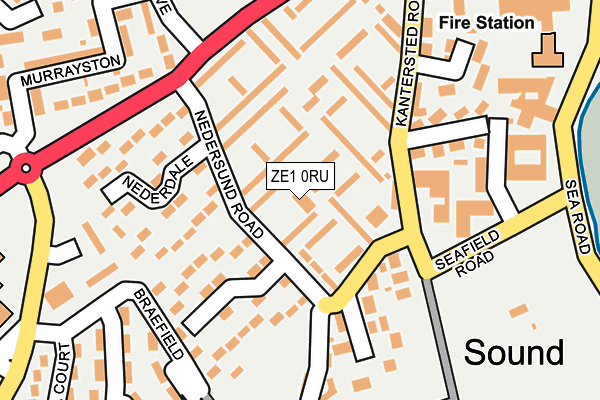 ZE1 0RU map - OS OpenMap – Local (Ordnance Survey)