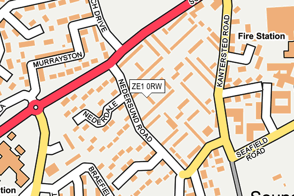 ZE1 0RW map - OS OpenMap – Local (Ordnance Survey)