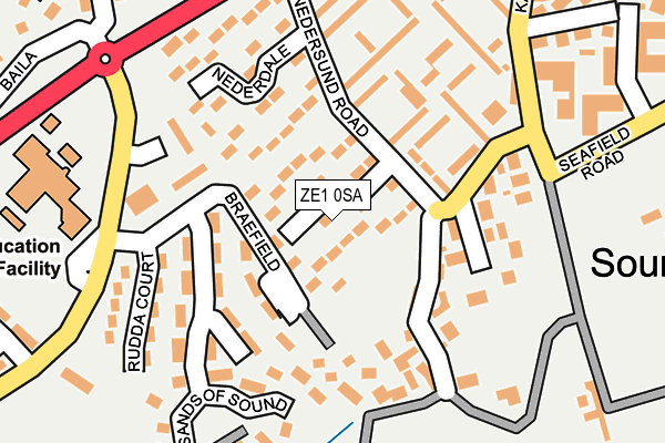 ZE1 0SA map - OS OpenMap – Local (Ordnance Survey)