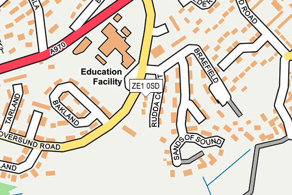 ZE1 0SD map - OS OpenMap – Local (Ordnance Survey)