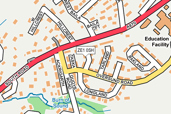 ZE1 0SH map - OS OpenMap – Local (Ordnance Survey)