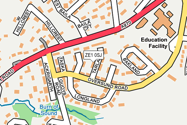 ZE1 0SJ map - OS OpenMap – Local (Ordnance Survey)