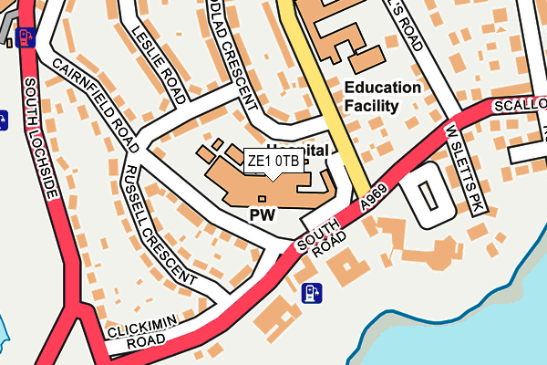 ZE1 0TB map - OS OpenMap – Local (Ordnance Survey)