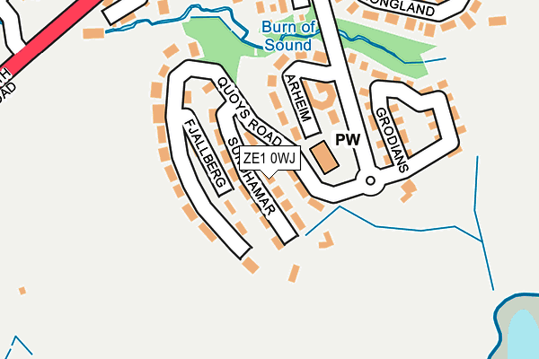 ZE1 0WJ map - OS OpenMap – Local (Ordnance Survey)