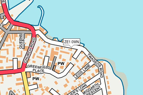 ZE1 0WN map - OS OpenMap – Local (Ordnance Survey)