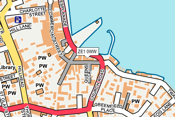 ZE1 0WW map - OS OpenMap – Local (Ordnance Survey)