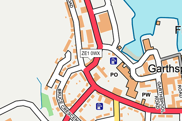 ZE1 0WX map - OS OpenMap – Local (Ordnance Survey)