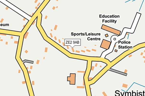 ZE2 9AB map - OS OpenMap – Local (Ordnance Survey)