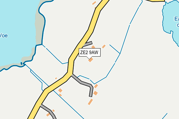 ZE2 9AW map - OS OpenMap – Local (Ordnance Survey)