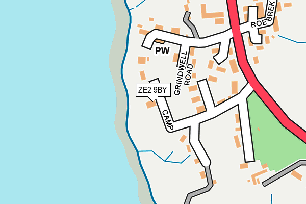 ZE2 9BY map - OS OpenMap – Local (Ordnance Survey)