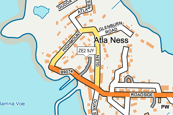 ZE2 9JY map - OS OpenMap – Local (Ordnance Survey)