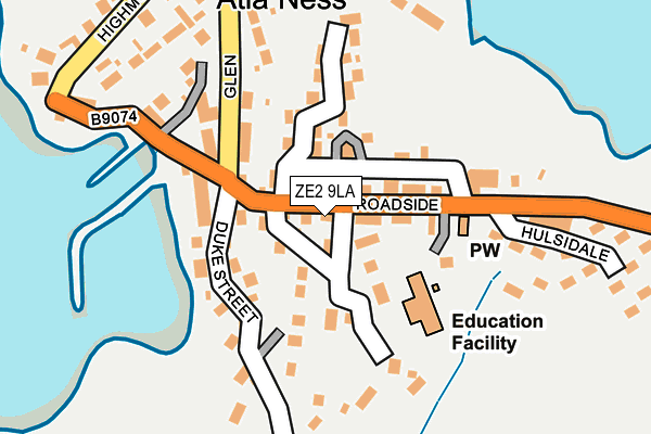ZE2 9LA map - OS OpenMap – Local (Ordnance Survey)