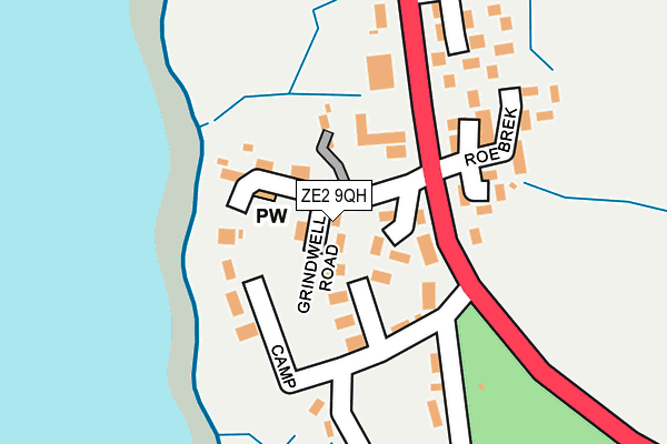ZE2 9QH map - OS OpenMap – Local (Ordnance Survey)